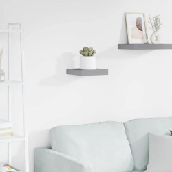 Prateleira de parede suspensa 23x23,5x3,8 cm MDF cinzento
