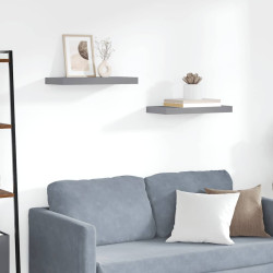 Prateleira de parede suspensa 50x23,5x3,8 cm MDF cinzento