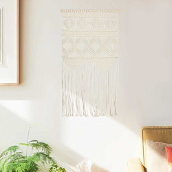 Suporte de parede em macramé 40x80 cm algodão