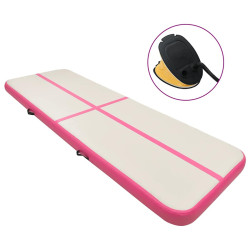 Colchão de ginástica insuflável c/ bomba 700x100x20 cm PVC rosa