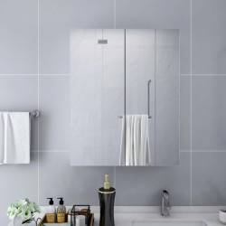 Armário espelhado para casa de banho 60x15x75 cm MDF branco