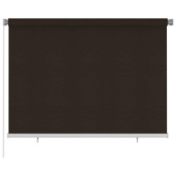 Estore de rolo para exterior 205 (l) x 140 (a) cm castanho HDPE