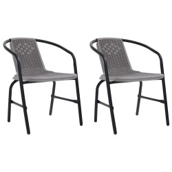 Cadeiras de jardim 2 pcs vime plástico e aço 110 kg