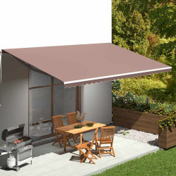 Tecido de substituição para toldo castanho 600x350 cm poliéster
