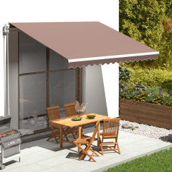 Tecido de substituição para toldo castanho 400x350 cm poliéster