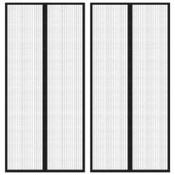 Cortinas de porta anti-insetos magnéticas 2 pcs 220x110cm preto
