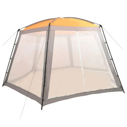 Tenda para piscina 590x520x250 cm tecido cinza