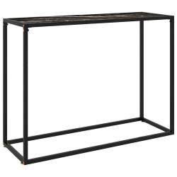 Mesa consola 100x35x75 cm vidro temperado preto