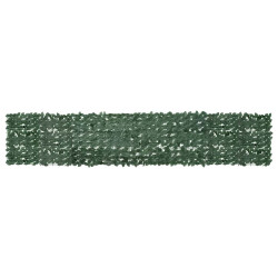 Tela de varanda com folhas verde-escuras 400x75 cm