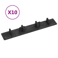 Tampas para extremidades de pavimento 10 pcs plástico preto