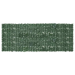 Tela de varanda com folhas verde-escuras 400x150 cm