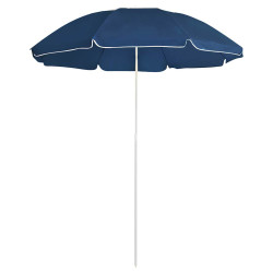 Guarda-sol de jardim com poste de aço 180 cm azul