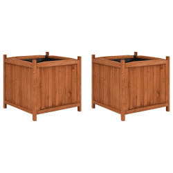 Vasos/floreiras 2 pcs 50x50x50 cm madeira de abeto