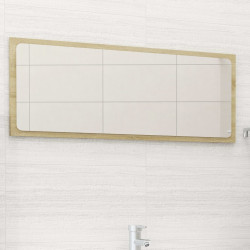 Espelho de casa de banho 90x1,5x37 cm contraplacado carvalho