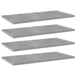 Prateleiras para estante 4 pcs 60x30x1,5cm contraplacado cinza