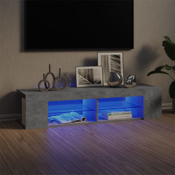 Móvel de TV com luzes LED 135x39x30 cm cinzento cimento