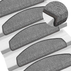 Tapetes de escada 10 peças 65x24x4 cm cinza escuro semicircular grande