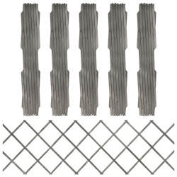 Cercas em treliça 5 pcs 180x60 cm abeto maciço cinzento