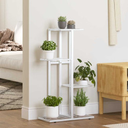 Suporte de vasos c/ 4 prateleiras 43x22x76 cm metal branco