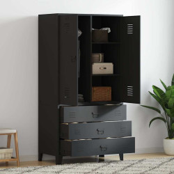 Roupeiro industrial 90x50x180 cm metal preto