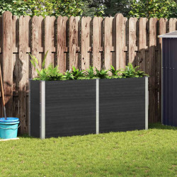 Canteiro elevado de jardim 200x50x91 cm wpc cinzento