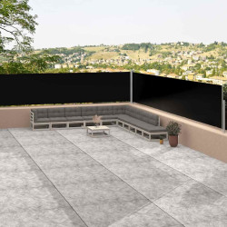 Toldo lateral retrátil 117x1200 cm preto