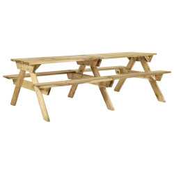 Mesa de piquenique com bancos 220x122x72 cm pinho impregnado