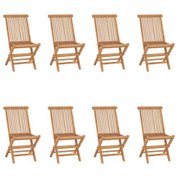 Cadeiras de jardim dobráveis 8 pcs madeira de teca maciça