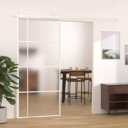 Porta deslizante vidro esg fosco e alumínio 90x205 cm branco