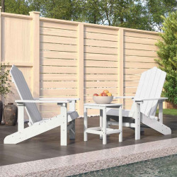 Cadeiras de jardim adirondack com mesa pead branco