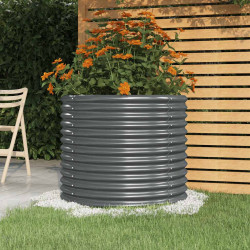 Vaso/floreira de jardim aço galvanizado 80x80x68cm antracite