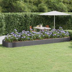 Canteiro elevado jardim 523x140x36 aço galvanizado antracite
