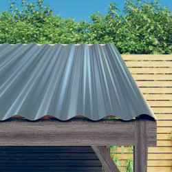 Painéis de telhado 12 pcs 100x36 cm aço galvanizado cinzento
