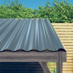 Painéis de telhado 36 pcs 60x36 cm aço galvanizado cinzento