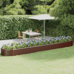 Canteiro elevado jardim 507x100x36 aço galvanizado castanho