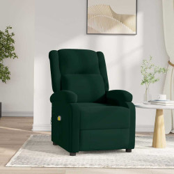 Poltrona de massagens elétrica veludo verde-escuro