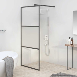 Divisória de chuveiro 90x195 cm vidro semiopaco esg preto
