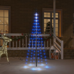 Árvore de natal mastro de bandeira 108 leds 180cm azul