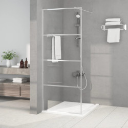 Divisória de chuveiro prateado 80x195 cm vidro esg transparente