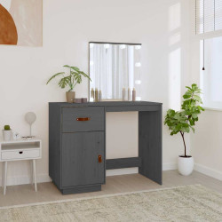 Toucador com leds 95x50x133,5 cm pinho maciço cinza
