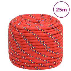 Corda de barco 16 mm 25 m polipropileno vermelho