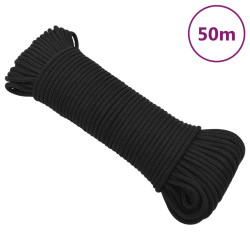 Corda de barco 4 mm 50 m polipropileno preto completo