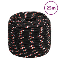 Corda de barco 16 mm 25 m polipropileno preto