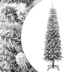 Árvore de natal artificial fina com neve PVC e PE 180 cm