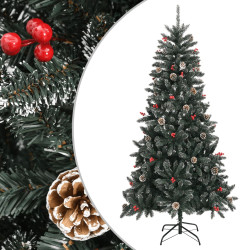 Árvore de natal artificial com suporte 210 cm PVC verde