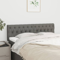 Cabeceiras cinzento-escuro 160x7x78/88 cm tecido