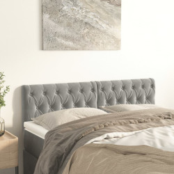 Cabeceiras cinzento-claro 144x7x78/88 cm veludo
