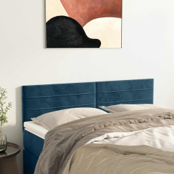 Cabeceiras azul-escuro 144x5x78/88 cm veludo