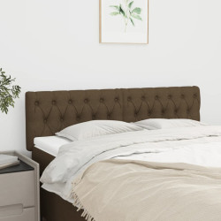 Cabeceiras castanho-escuro 144x7x78/88 cm tecido