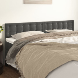 Cabeceiras cinzento-escuro 160x5x78/88 cm veludo